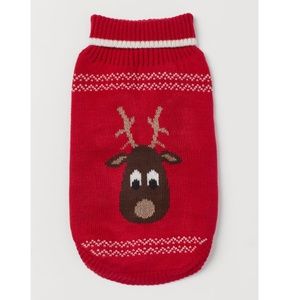 H&M Red Dog Reindeer Holiday Sweater